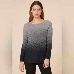 White House Black Market Navy and Silver Gradient Sweater